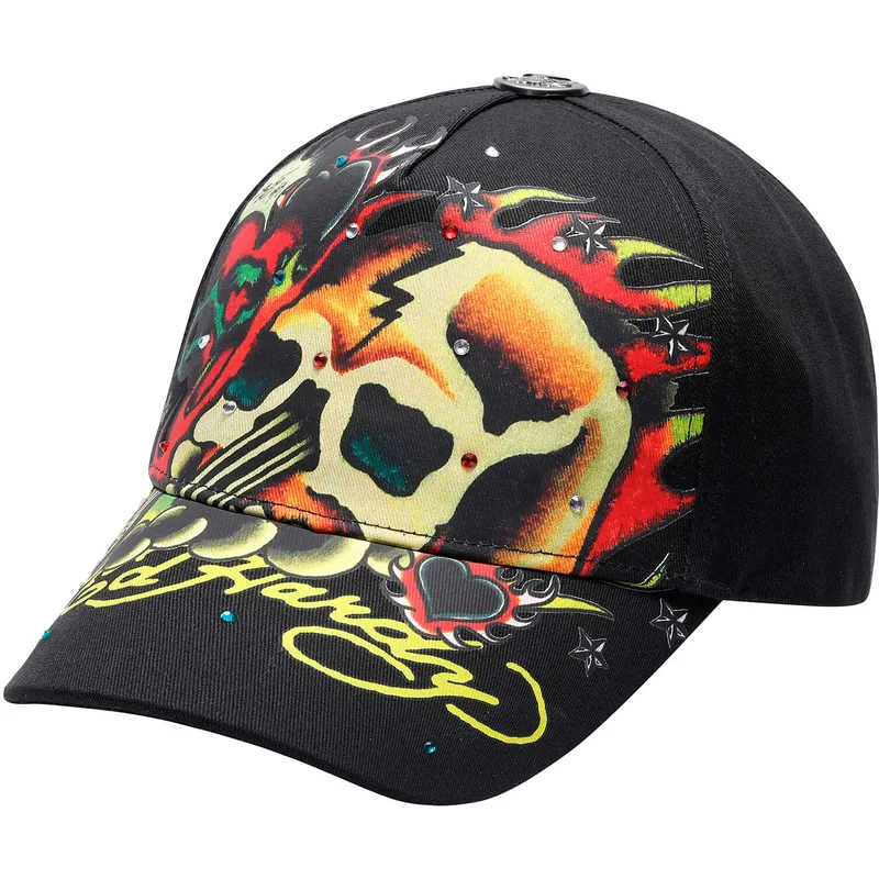 cepur-izliekta-melns-regulejams-skull-chopper-no-ed-hardy