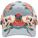 ed-hardy-verstellbare-blaue-skull-rose-denim-kappe-mit-gebogenem-schirm