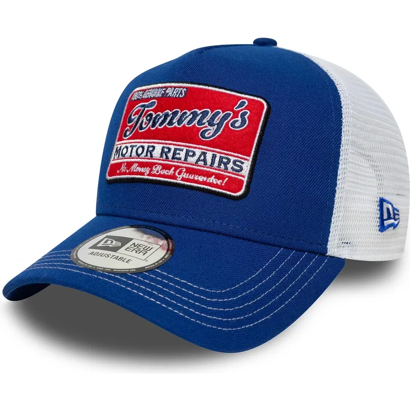 trucker-cap-blau-und-weiss-9forty-a-frame-vintage-motor-repairs-von-new-era