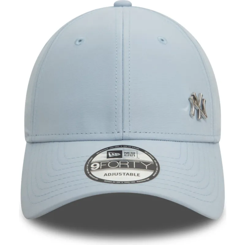 hellblaue-verstellbare-curved-cap-9forty-flawless-der-new-york-yankees-mlb-von-new-era