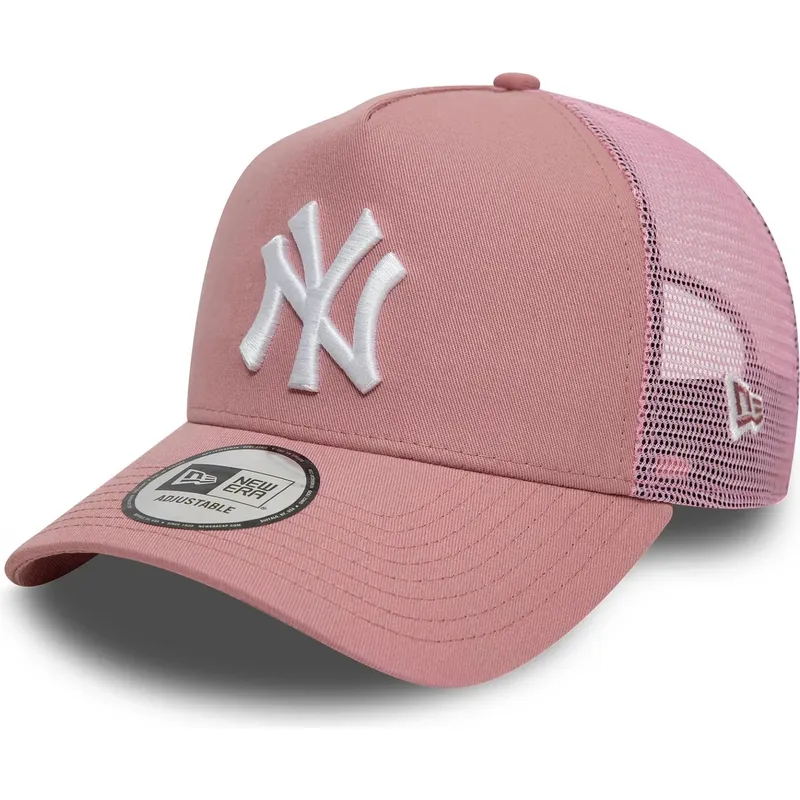 cepur-izliekta-truckeris-roza-snapback-9forty-a-frame-league-essential-no-new-york-yankees-mlb-no-new-era