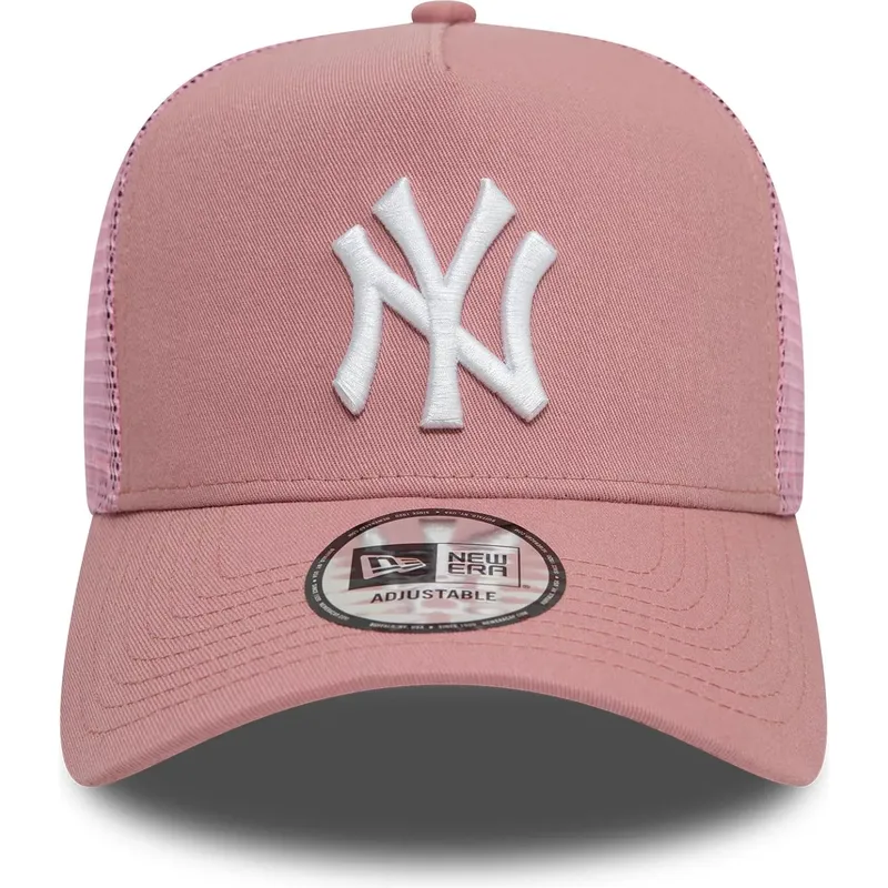 cepur-izliekta-truckeris-roza-snapback-9forty-a-frame-league-essential-no-new-york-yankees-mlb-no-new-era