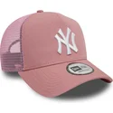 cepur-izliekta-truckeris-roza-snapback-9forty-a-frame-league-essential-no-new-york-yankees-mlb-no-new-era