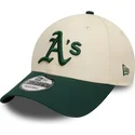 czapka-z-daszkiem-bezowo-zielona-regulowana-9forty-colour-block-oakland-athletics-mlb-new-era