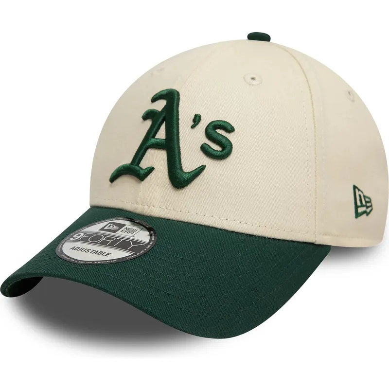 cap-izliekta-beige-adjustable-strap-9forty-colour-block-no-oakland-athletics-mlb-no-new-era