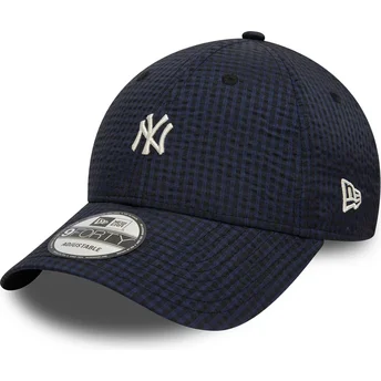 Marinblå böjd justerbar keps 9FORTY Seersucker från New York Yankees MLB av New Era