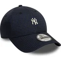 marineblaue-verstellbare-curved-cap-9forty-seersucker-der-new-york-yankees-mlb-von-new-era