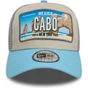 9forty-a-frame-license-plate-trucker-cap-beige-und-blau-von-cabo-stadte-und-strande-von-new-era