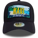 marineblaue-trucker-kappe-9forty-a-frame-license-plate-maui-stadte-und-strande-von-new-era