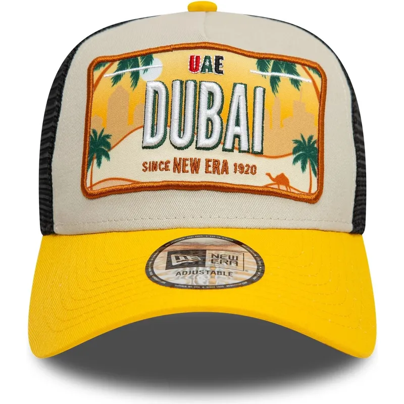 cepur-izliekta-truckeris-dzeltens-snapback-9forty-a-frame-license-plate-no-dubai-ciudades-y-playas-no-new-era