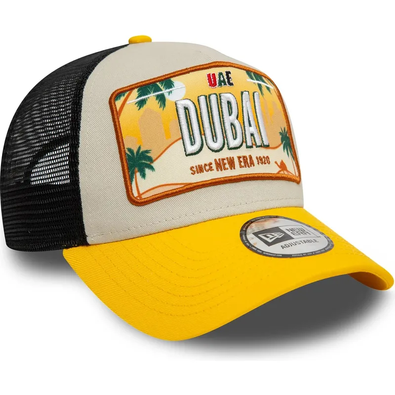 cepur-izliekta-truckeris-dzeltens-snapback-9forty-a-frame-license-plate-no-dubai-ciudades-y-playas-no-new-era