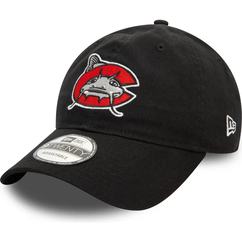 cepur-izliekta-melns-regulejams-9twenty-no-carolina-mudcats-milb-no-new-era