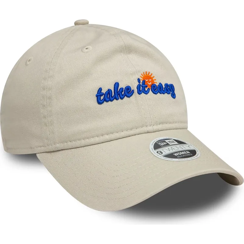 cap-izliekta-beige-adjustable-strap-9twenty-no-take-it-easy-no-new-era