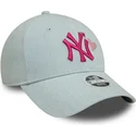 cepur-izliekta-zils-regulejams-rosa-9forty-denim-icon-heart-no-new-york-yankees-mlb-no-new-era