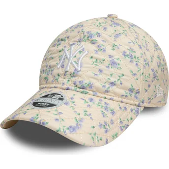 Cap izliekta beige adjustable strap 9TWENTY Floral Quilt no New York Yankees MLB no New Era