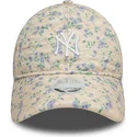 cap-izliekta-beige-adjustable-strap-9twenty-floral-quilt-no-new-york-yankees-mlb-no-new-era