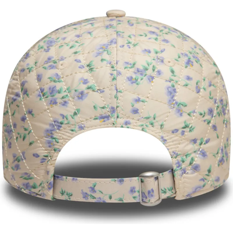 cap-izliekta-beige-adjustable-strap-9twenty-floral-quilt-no-new-york-yankees-mlb-no-new-era