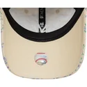 beige-verstellbare-damenkappe-9twenty-floral-quilt-der-new-york-yankees-mlb-von-new-era