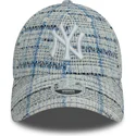 verstellbare-blaue-damen-kappe-9forty-tweed-der-new-york-yankees-mlb-von-new-era