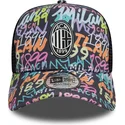 mehrfarbige-trucker-kappe-9forty-a-frame-grafiti-all-over-print-von-ac-milan-serie-a-von-new-era