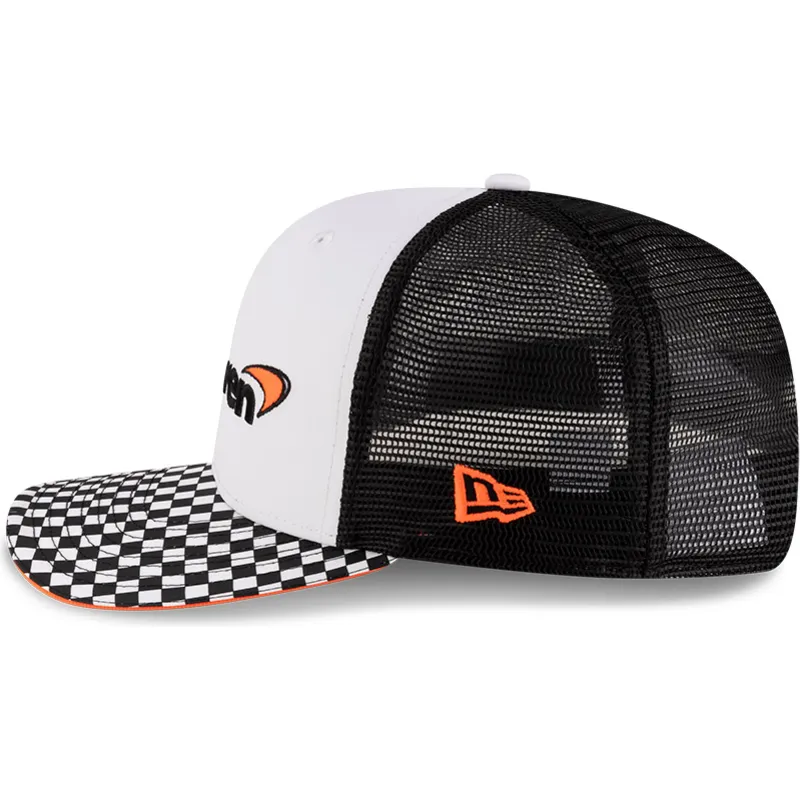 cepur-plakana-truckeris-melns-snapback-9fifty-checkered-visor-no-mclaren-racing-formula-1-no-new-era