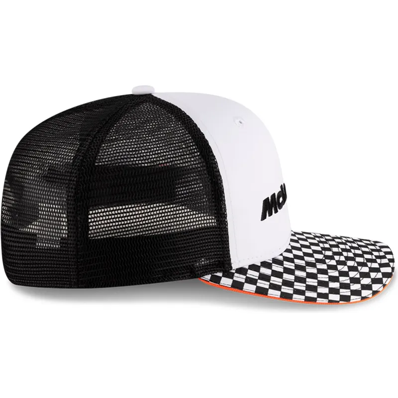 cepur-plakana-truckeris-melns-snapback-9fifty-checkered-visor-no-mclaren-racing-formula-1-no-new-era