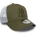 czapka-trucker-zielono-biala-z-zielonym-logo-a-frame-league-essential-new-york-yankees-mlb-new-era