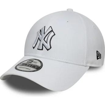 Cap izliekta white adjustable strap 9FORTY Outline no New York Yankees MLB no New Era