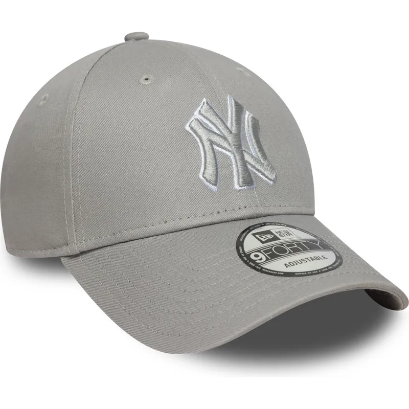 casquette-courbee-grise-ajustable-9forty-outline-new-york-yankees-mlb-new-era