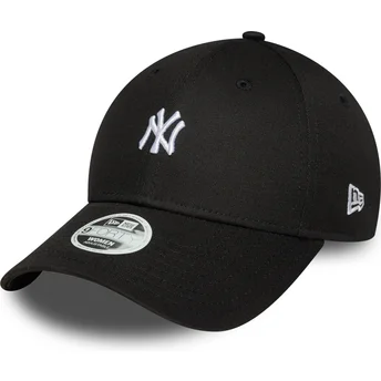 Svart justerbar kurvad keps för dam 9FORTY Mini Logo från New York Yankees MLB av New Era