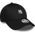 svart-justerbar-kurvad-keps-for-dam-9forty-mini-logo-fran-new-york-yankees-mlb-av-new-era
