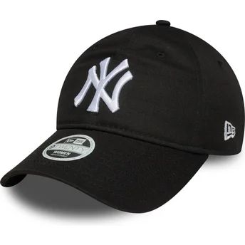 Czarna regulowana czapka z zakrzywionym daszkiem dla kobiet 9TWENTY League Essential New York Yankees MLB New Era