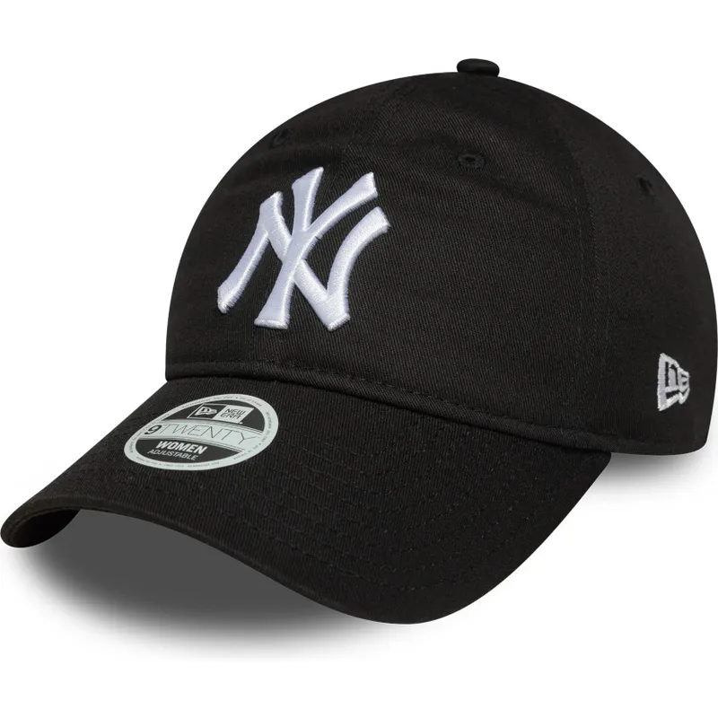 schwarze-verstellbare-curved-cap-fur-damen-9twenty-league-essential-der-new-york-yankees-mlb-von-new-era
