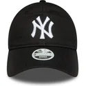schwarze-verstellbare-curved-cap-fur-damen-9twenty-league-essential-der-new-york-yankees-mlb-von-new-era