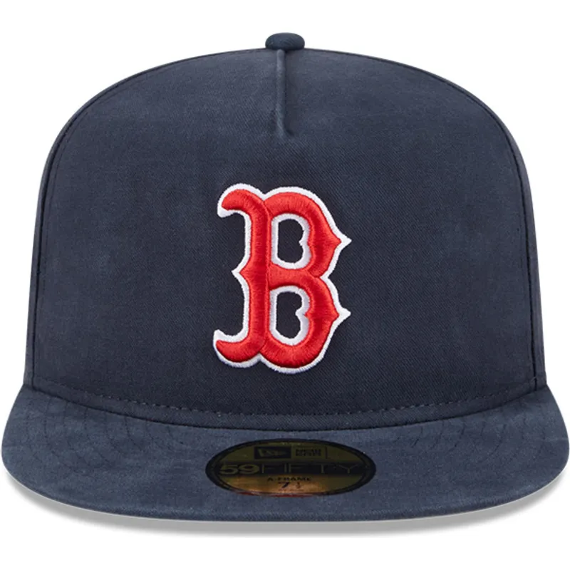 cepur-plakana-tumsi-zils-pieguloss-59fifty-a-frame-championship-side-flag-no-boston-red-sox-mlb-no-new-era