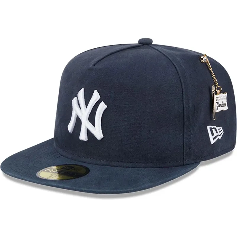 marineblaue-anliegende-59fifty-a-frame-championship-side-flag-flat-cap-der-new-york-yankees-mlb-von-new-era