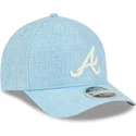 hellblaue-gebogene-snapback-kappe-9forty-m-crown-a-frame-cotton-weave-der-atlanta-braves-mlb-von-new-era