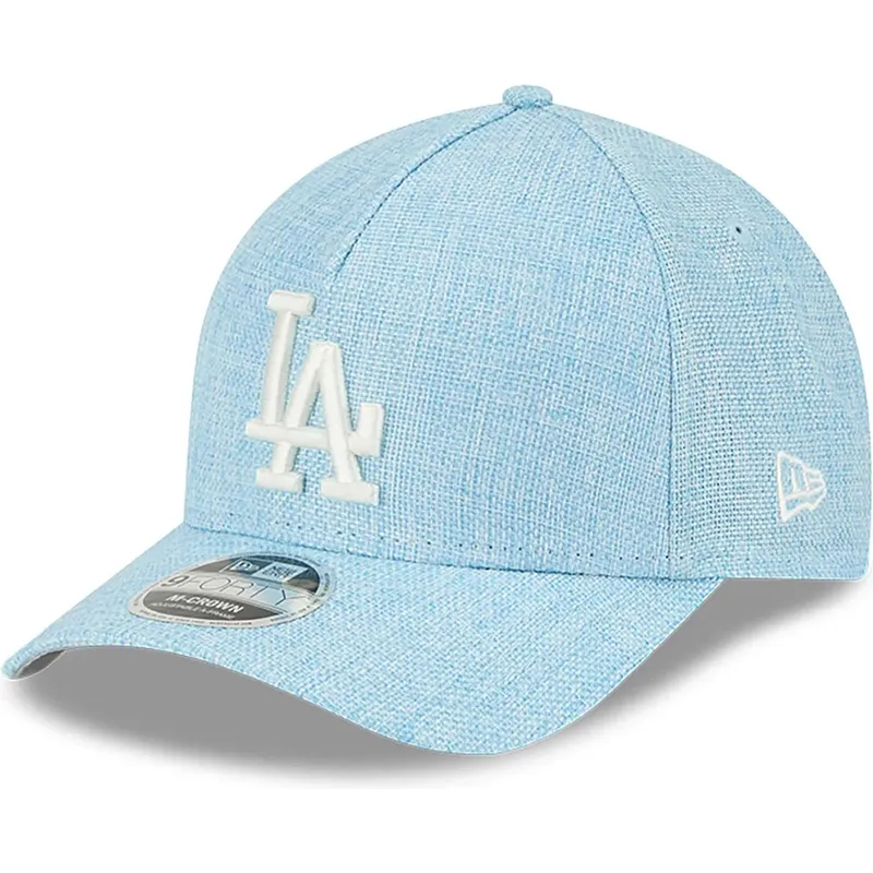los-angeles-dodgers-mlb-new-era-9forty-m-crown-a-frame-cotton-weave-snapback-kappe-mit-gebogenem-schirm-in-hellblau