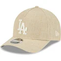 new-era-curved-brim-9forty-m-crown-a-frame-cotton-weave-los-angeles-dodgers-mlb-beige-snapback-cap