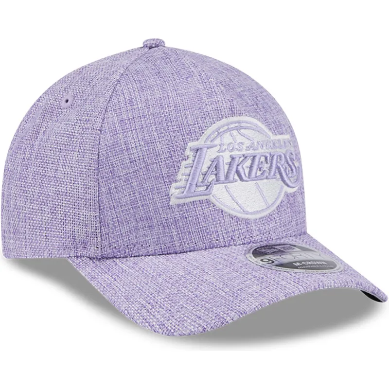 cepur-izliekta-violets-snapback-9forty-m-crown-a-frame-cotton-weave-no-los-angeles-lakers-nba-no-new-era