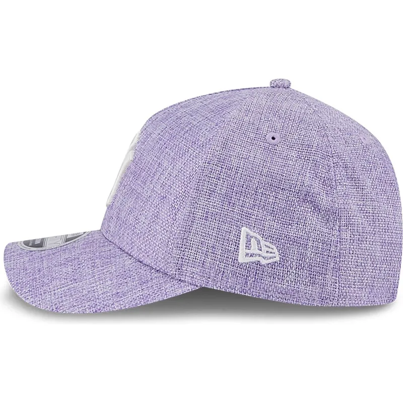 violette-gebogene-snapback-kappe-9forty-m-crown-a-frame-cotton-weave-der-new-york-yankees-mlb-von-new-era