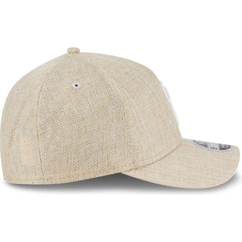 beige-gebogene-snapback-kappe-9forty-m-crown-a-frame-cotton-weave-der-philadelphia-phillies-mlb-von-new-era