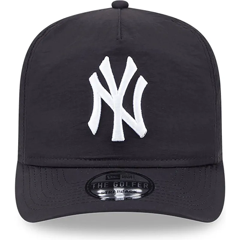 schwarze-verstellbare-gebogene-kappe-golfer-everyday-nylon-von-new-york-yankees-mlb-von-new-era