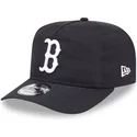 schwarze-verstellbare-golfer-everyday-nylon-kappe-mit-gebogenem-schirm-von-boston-red-sox-mlb-von-new-era