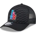 schwarze-trucker-kappe-9forty-m-crown-a-frame-gradient-raceway-los-angeles-dodgers-mlb-von-new-era