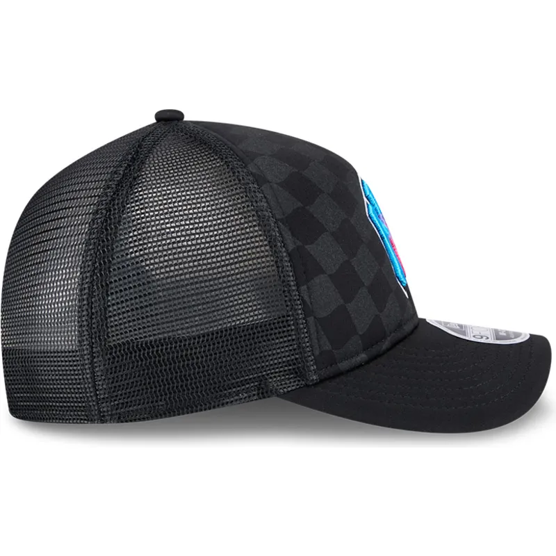 schwarze-trucker-kappe-9forty-m-crown-a-frame-gradient-raceway-der-new-york-yankees-mlb-von-new-era
