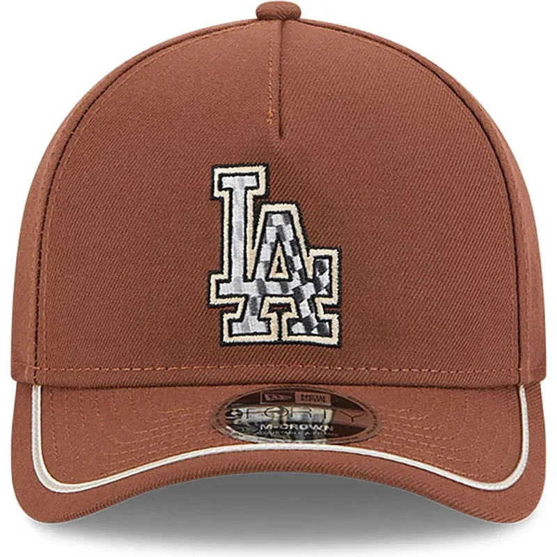 cepur-izliekta-bruns-snapback-9forty-m-crown-a-frame-motorsport-no-los-angeles-dodgers-mlb-no-new-era