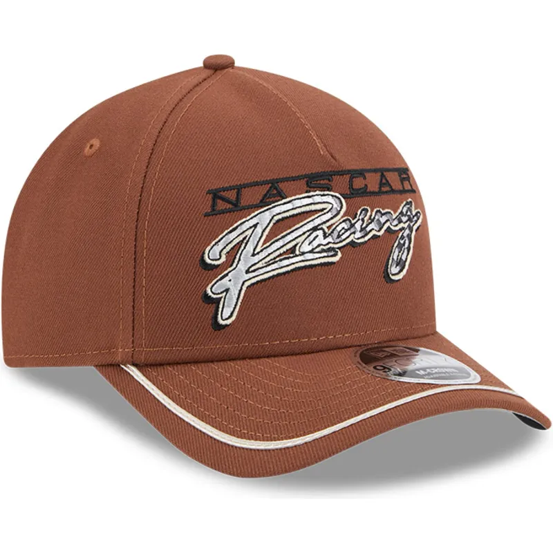cap-izliekta-brown-snapback-9forty-m-crown-a-frame-motorsport-no-nascar-no-new-era