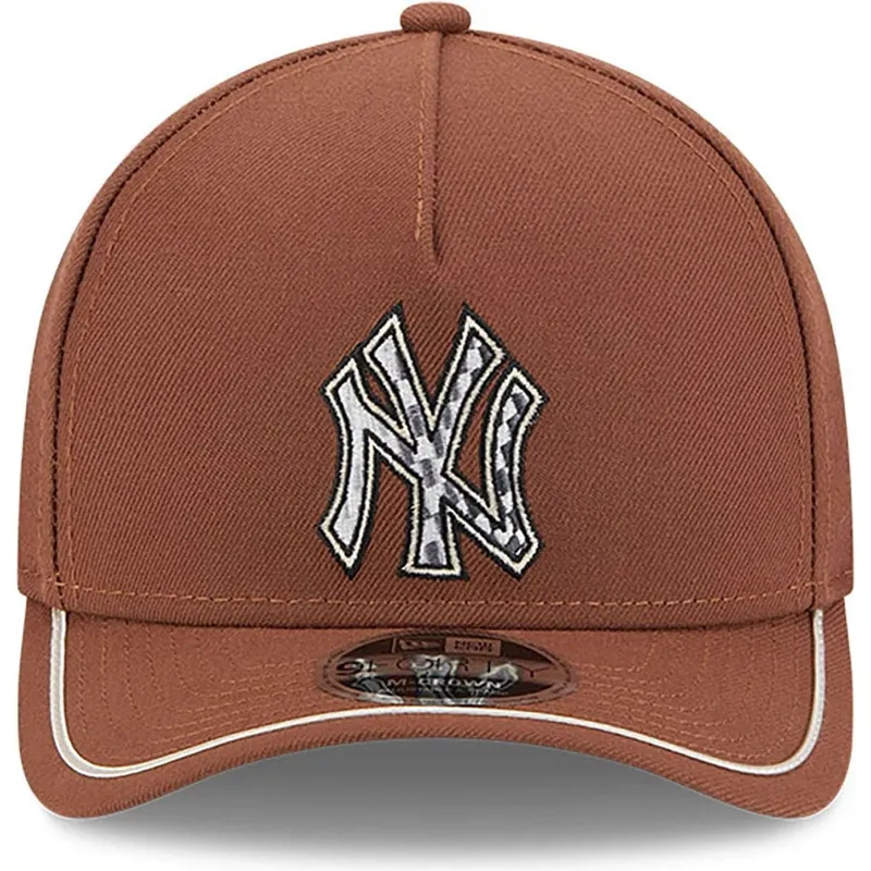 cepur-izliekta-bruns-snapback-9forty-m-crown-a-frame-motorsport-no-new-york-yankees-mlb-no-new-era