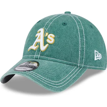 Verstellbare grüne Curved Cap 9TWENTY Washed Contrast der Oakland Athletics MLB von New Era